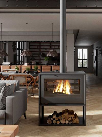 Freestanding Double Sided Fireplace